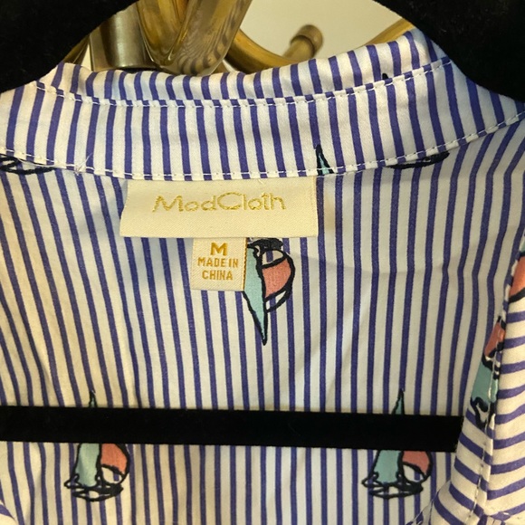 ModCloth Blue and White Striped Sailboat Top: Medium - Picture 8 of 11